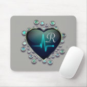 Tapis De Souris Infirmière EKG coeur et bijou mousepad (Avec souris)
