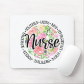 Tapis De Souris Infirmière florale (Avec souris)