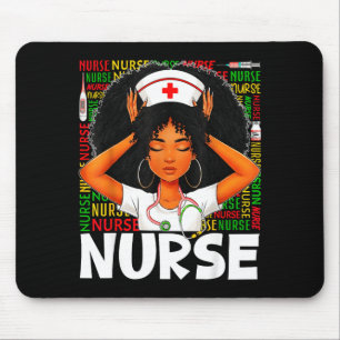 Tapis De Souris Infirmière Histoire Noire Afro Mélanine Femme Infi