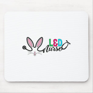 Tapis De Souris Infirmière Landd Bunny Pâques Stéthoscope Travail