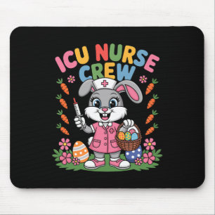 Tapis De Souris Infirmière Lapin Mignon Pâques Infirmière en soins