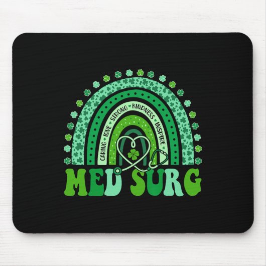 Tapis De Souris Infirmière Med Chir Rainbow Léopard St Patricks Da (Devant)
