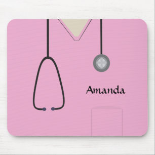 Tapis De Souris Infirmière Médicale Scrubs Pink Mousepad