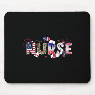 Tapis De Souris Infirmière patriotique 4 juillet drapeau américain