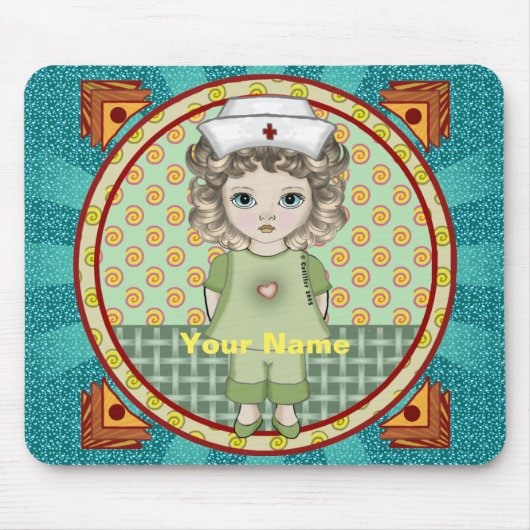 Tapis De Souris infirmière petite fille (Devant)