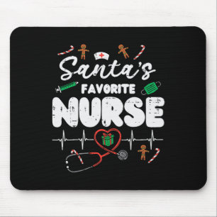 Tapis De Souris Infirmière préférée du Père Noël Noël Xmas Scrub d