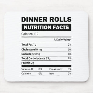 Tapis De Souris Informations nutritionnelles des petits pains pour