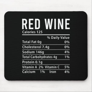 Tapis De Souris Informations nutritionnelles du vin rouge drôles a