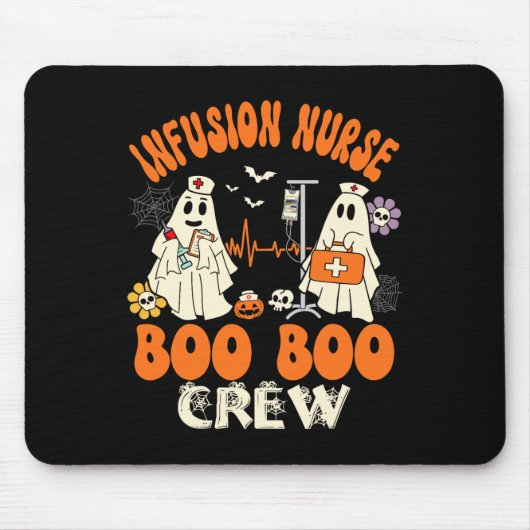Tapis De Souris Infusion Infirmière Boo Crew Infirmière Halloween  (Devant)