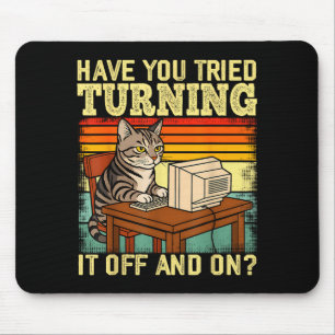 Tapis De Souris Ingénieur en technologie féline soutien humour tec
