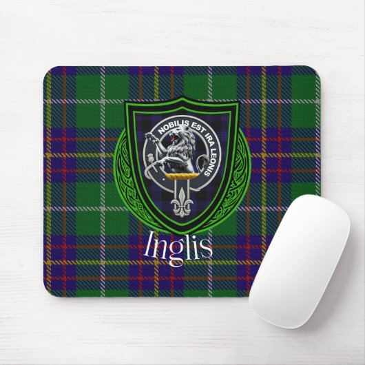 Tapis De Souris Inglis Scottish Clan Tartan and Crest  (Avec souris)