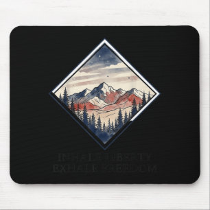 Tapis De Souris Inhale Liberté Exhale Liberté Montagne Aquarelle