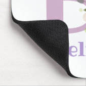 Tapis de souris Initial Plus Nom & Fleurs Design (Coin)