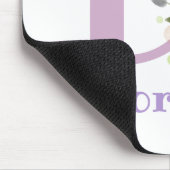 Tapis de souris Initial Plus Nom & Fleurs Design (Coin)