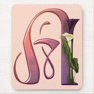 Tapis De Souris Initiale colorée A de calla