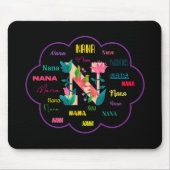 Tapis De Souris Initiale du nom de fleur florale Nana (Devant)