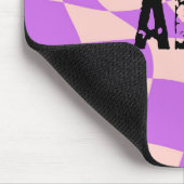 Tapis De Souris Initiale moderne à damiers rose violet cool (Coin)
