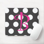 Tapis De Souris Initiale pointillée "B " de Mousepad de noir/roses (Avec souris)