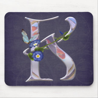 Tapis De Souris Initiale précieuse K de papillon