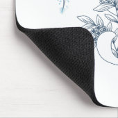 Tapis De Souris Initiale "S" Monogramme bleu Calme Floral (Coin)