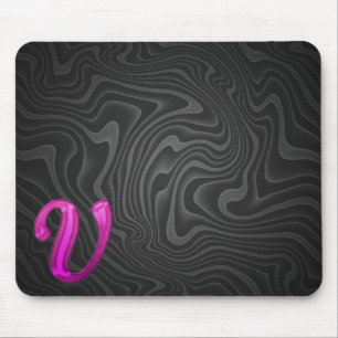 Tapis De Souris Initiale scintillante rose - V