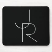 Tapis De Souris Initiales de chevauchement modernes 2 | Blanc sur  (Devant)