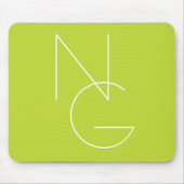Tapis De Souris Initiales de chevauchement modernes 2 | Lime vert (Devant)