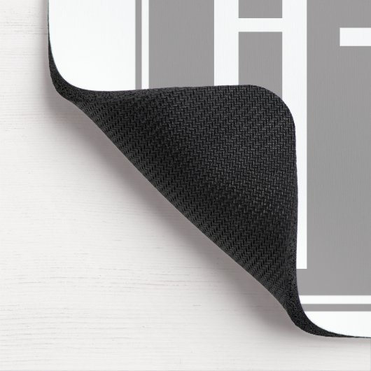 Tapis De Souris Initiales de couple modifiables | Blanc et gris (Coin)