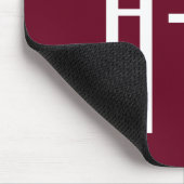 Tapis De Souris Initiales de couples simples | Blanc et bordeaux (Coin)