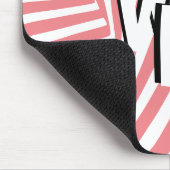 Tapis De Souris Initiales du modèle Zèbre Abstrait rose rétro (Coin)