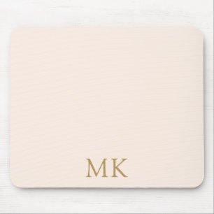 Tapis De Souris Initiales du monogramme d'or rose vif personnalis