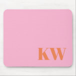 Tapis De Souris Initiales du Monogramme rose moderne personnalisée<br><div class="desc">Initiales de monogramme rose moderne Panier personnalisé</div>