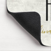 Tapis De Souris Initiales en marbre noir et blanc Monogramme (Coin)