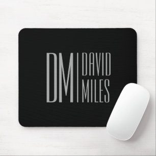 Tapis De Souris Initiales et logo de nom gris minimal et moderne é