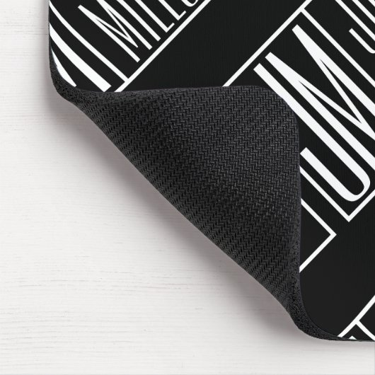 Tapis De Souris Initiales modernes avec nom Monogram Motif (Coin)