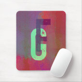 Tapis De Souris Initiales Monogramme Art Grunge Funky Violet Vert (Avec souris)