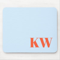 Initiales Monogramme Moderne Bleu Orange Personnal