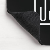 Tapis De Souris Initiales Monogrammées Modernes | Noir & Blanc (Coin)
