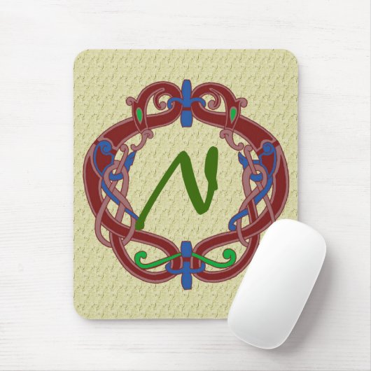 Tapis De Souris Initiales monogrammes Design celtique Mousepad (Avec souris)