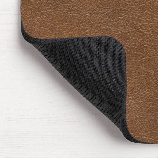 Tapis De Souris Initiales Monogrammes Faux Brown En Cuir (Coin)