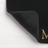 Tapis De Souris Initiales personnalisées de Monogramme d'or noir (Coin)