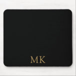 Tapis De Souris Initiales personnalisées de Monogramme d'or noir<br><div class="desc">Sweet Personnalisé Monogramme Or Noir Initiales Pad Souris. Belle conception avec riche antique miel or couleur or double texte initial monogramme sur noir. Personnalisez avec votre propre texte. Accessoire mignon, idéal pour l'utilisation à l'école, à la maison ou au bureau. Nous vous invitations à visiter notre magasin, Simon & Grace...</div>