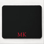 Tapis De Souris Initiales personnalisées de Monogramme rouge noir<br><div class="desc">Paraphe de souris sucrée personnalisées Noir et Rouge Initiales Monogramme Pad. Belle conception avec double texte rouge double initiale monogramme sur noir. Personnalisez avec votre propre texte. Accessoire mignon, idéal pour l'utilisation à l'école, à la maison ou au bureau. Nous vous invitations à visiter notre magasin, Simon & Grace pour...</div>