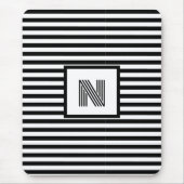 Tapis De Souris Initiales personnalisées triées en noir et blanc (Devant)