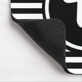 Tapis De Souris Initiales rayées de rayures noires et blanches (Coin)