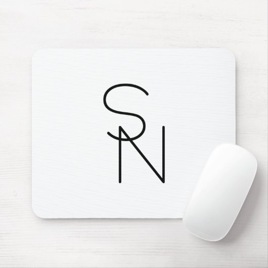 Tapis De Souris Initiales superposées de style moderne (Avec souris)