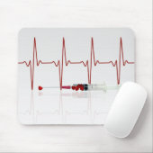 Tapis De Souris Injection au coeur rouge (Avec souris)