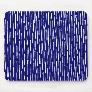 Tapis De Souris Inky Lines - Blanc sur Deep Navy