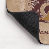 Tapis De Souris Inséparables Brown toscans avec nom (Coin)