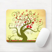 Tapis De Souris Inséparables mignons chantant Swirl Tree MousePad (Avec souris)